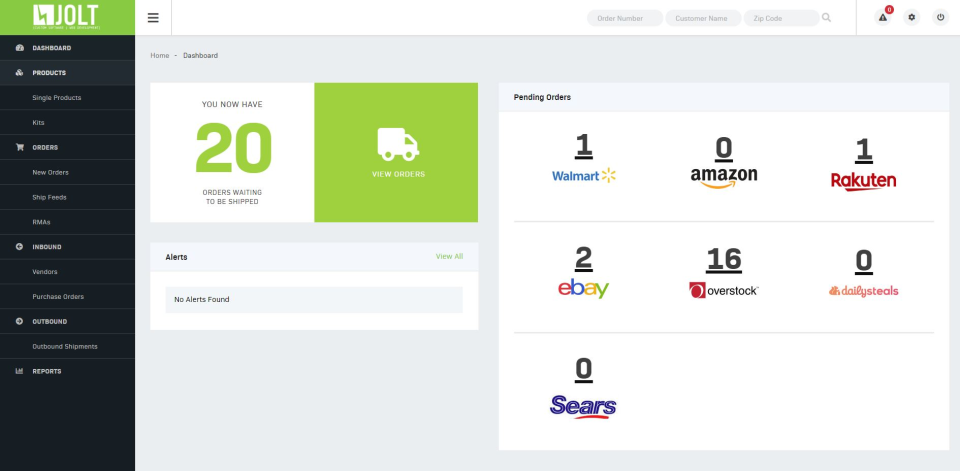 screenshot of Jolt Fulfillment System